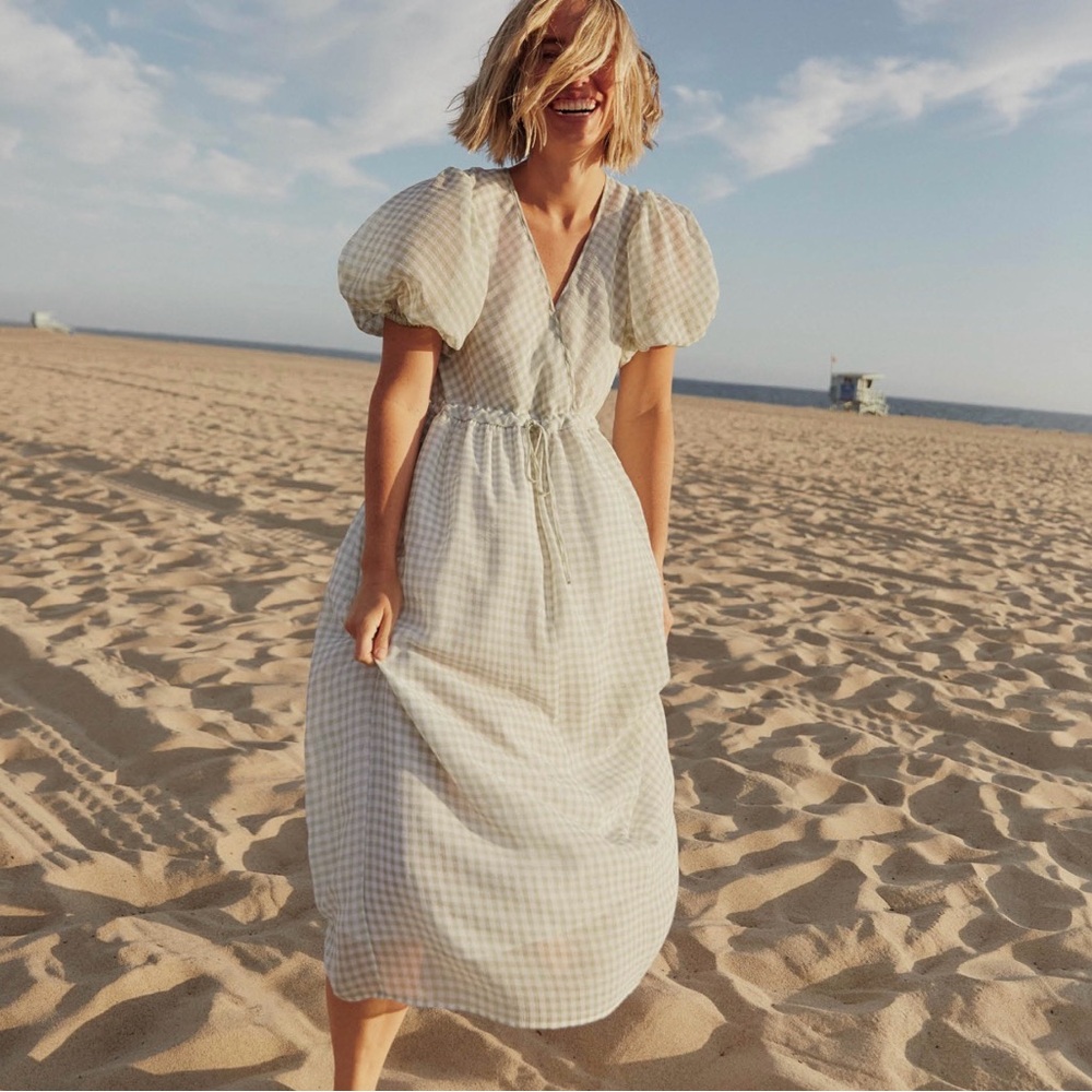 The Dahlia Dress - Christy Dawn in Sage Gingham - M